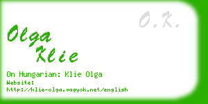 olga klie business card